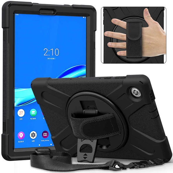 Lenovo M10 Plus TB-X606F Defender Tablet Kılıfı Dönebilir Standlı ürün görseli 1
