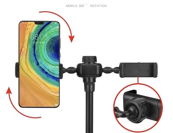 Fuchsia Dual Small Light Işıklı Telefon Tutucu 9cm Ring Light - Resim 2
