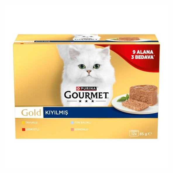 Gourmet Gold Kıyılmış Karışık Çeşitli Yetişkin Kedi Konservesi 85 gr 12 AL 9 ÖDE ürün görseli 1