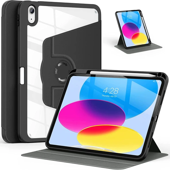 10.9 Inc 10.Nesil Uyumlu 360° Dönebilen Standlı Pino iPad Tablet Kılıfı ürün görseli 1