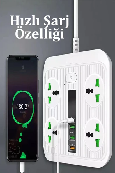 Qpen SC05 8in1 Priz Dönüştürücü - Resim 3