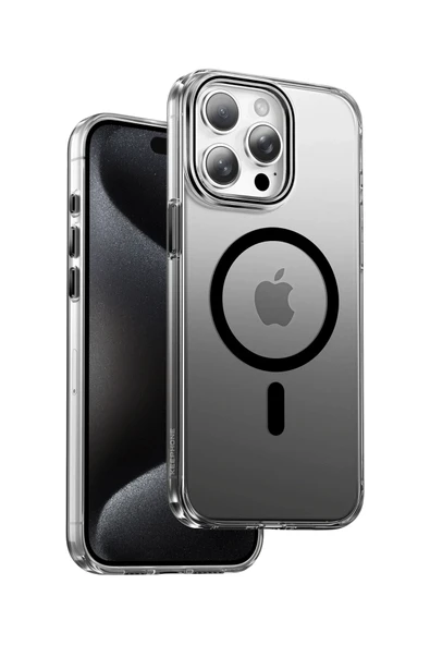 Fuchsia iPhone 15 Pro Max ile Uyumlu Aurora Manyetik Şarj Destekli Kılıf ürün görseli 1