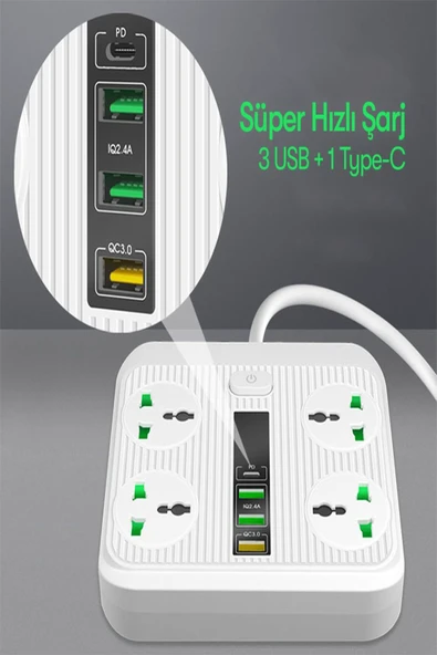 Qpen SC05 8in1 Priz Dönüştürücü - Resim 4
