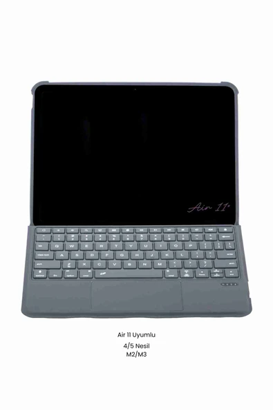 iPad Air 11 Uyumlu 4/5 Nesil M2/M3 Ledli 360° Manyetik Standlı Touchpadli Katanya Klavyeli Kılıf ürün görseli 1
