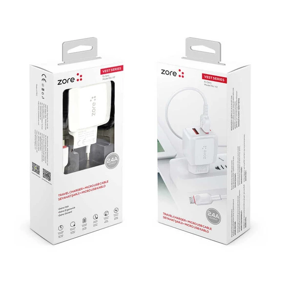 Fuchsia Vest Serisi V2 Micro 2 in 1 Şarj Seti - Resim 8