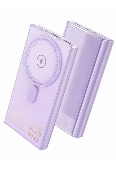 Hoco. Q22 Taurus 22.5W PD 20W Magsafe Dijital Ekranlı Powerbank - Mor ürün görseli 1