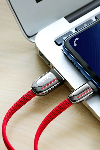 Hoco. U74 USB to Type-C Şarj Data Kablosu - Kırmızı - Resim 7
