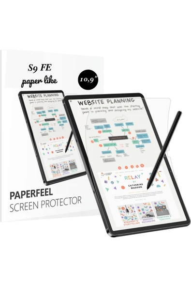Galaxy Tab S9 FE SM-X510 Uyumlu Gerçek Kağıt Hissi Parlama Önleyici Paper Like Ekran Koruyucu ürün görseli 1