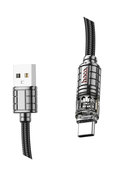 Hoco. U122 1.2M Lantern USB to Type-C Şarj Data Kablosu - Siyah - Resim 5