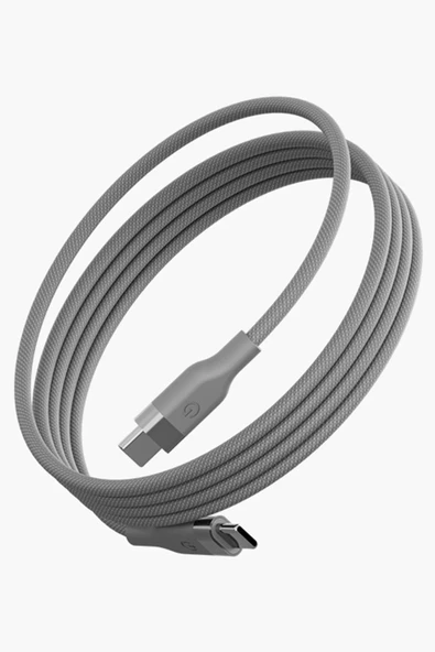 Helix 1.5M 100W Manyetik Katlanma Özellikli Type-C to Type-C PD Hızlı Şarj Kablo - Natural Grey ürün görseli 1