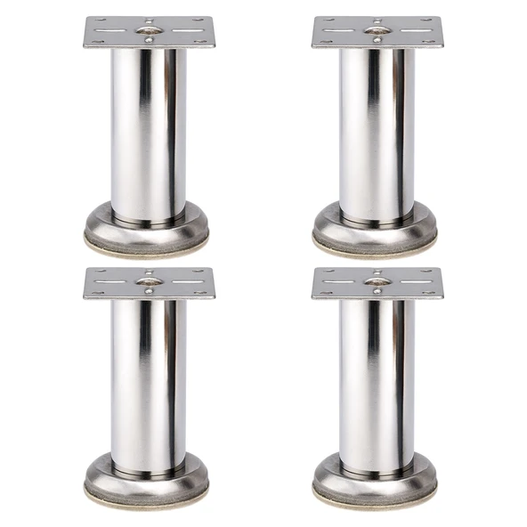 Tablalı 4 ADET Krom 10 cm Metal Gümüş Mobilya Ayağı Koltuk Kanepe Dayanıklı Tv Ünite Ayağı Ayakları ürün görseli 1