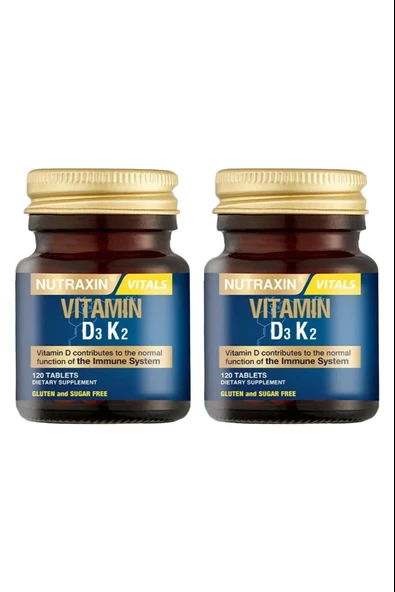 Nutraxin D3K2 Vitamin 120 Tablet x2 Adet ürün görseli 1