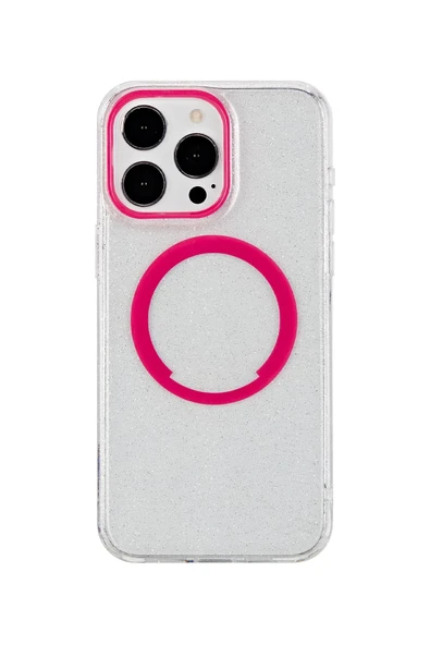 Fuchsia iPhone 15 Pro ile Uyumlu Tanya Kablosuz Şarj Özellikli Kapak - Desen 6 ürün görseli 1