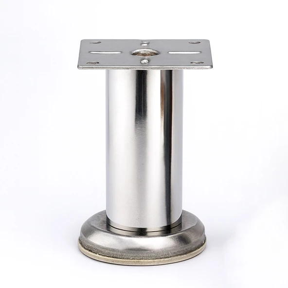 Tablalı Krom Metal 8 cm Gümüş Mobilya Ayağı Modern Koltuk Kanepe Dayanıklı Tv Ünite Ayağı Ayakları ürün görseli 1