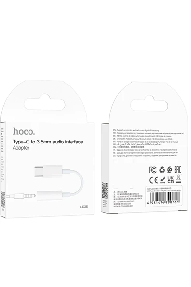 Hoco. LS35 Type-C to Aux Kablo - Beyaz - Resim 6