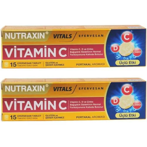 Nutraxin Efervesan Vitamin C D Zinc 15 Tablet x2 Adet ürün görseli 1