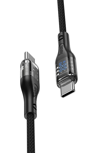 Hoco. U115 1.2M 100W Type-C to Type-C Şarj Data Kablosu - Siyah - Resim 2