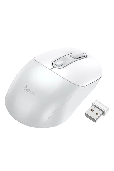 Hoco. GM28 2.4G Business Kablosuz Mouse - Beyaz-Gri ürün görseli 1