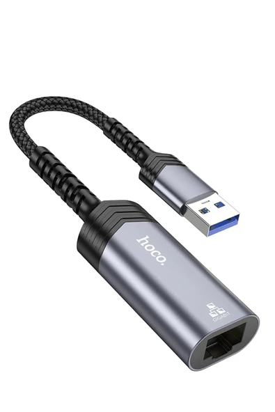 Hoco. UA26 Tak Çalıştır USB to RJ45 1000 Mbps Ethernet Dönüştürücü - Gri ürün görseli 1