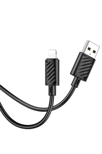 Hoco. X88 1M USB to Lightning Şarj Data Kablosu - Siyah - Resim 6