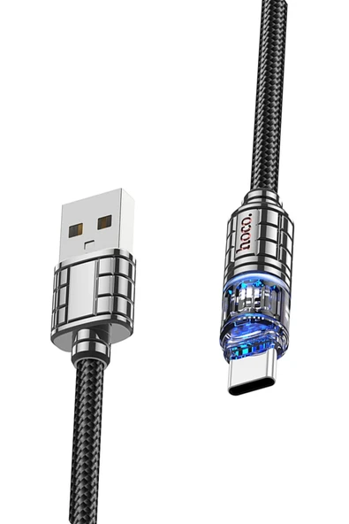 Hoco. U122 1.2M Lantern USB to Type-C Şarj Data Kablosu - Siyah - Resim 8
