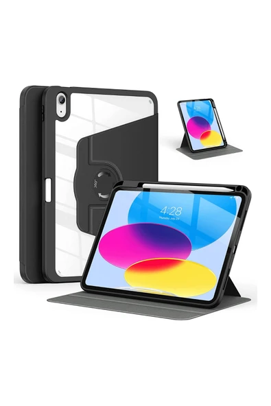 iPad Air 11 inç 2024 M2 Çipli 6.Nesil Uyumlu 360° Dönebilen Standlı Pino Tablet Kılıfı ürün görseli 1