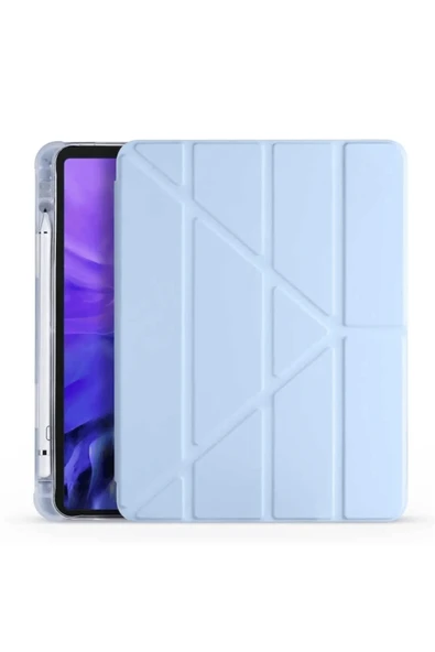 Apple iPad 11. Nesil Uyumlu 11 inç Kalem Bölmeli Standlı Fuchsia Tri Folding Tablet Kılıfı ürün görseli 1