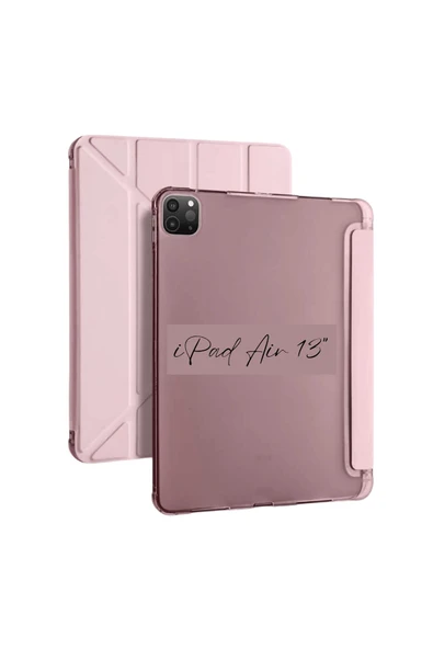 iPad Air 13 inç M2 Çipli Uyumlu Kalem Bölmeli Akıllı Trifolding Tablet Kılıfı ürün görseli 1