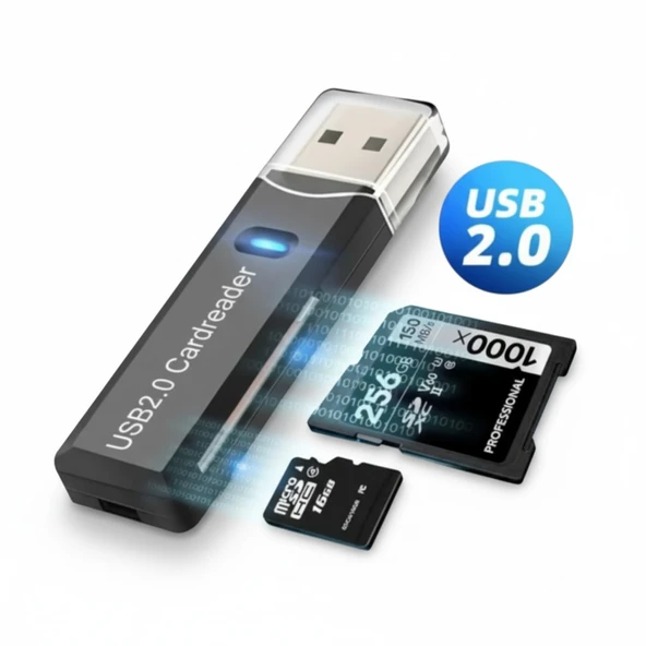 Usb To Sd/micro Sd Kart Okuyucu Çevirici Adaptör 2 Adet Card Reader ürün görseli 1