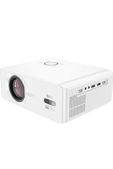 Hoco. DT3 Smart Elektrik Otomatik Odaklanma Özellikli 1080P Android Kablosuz Projeksiyon Cihazı - Beyaz ürün görseli 1