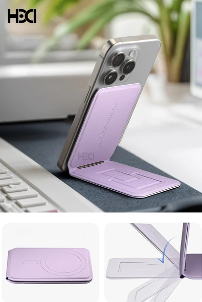 HS-017 Telefon Arkası Magsafe Stant - Siyah - Resim 5