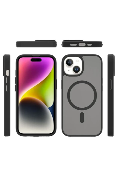 iPhone 14 Jota Magneticsafe Kapak - Siyah - Resim 6