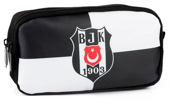 Beşiktaş BJK 1903 Logo Desenli Suni Deri Kalem Çantası - 25363 ürün görseli 1