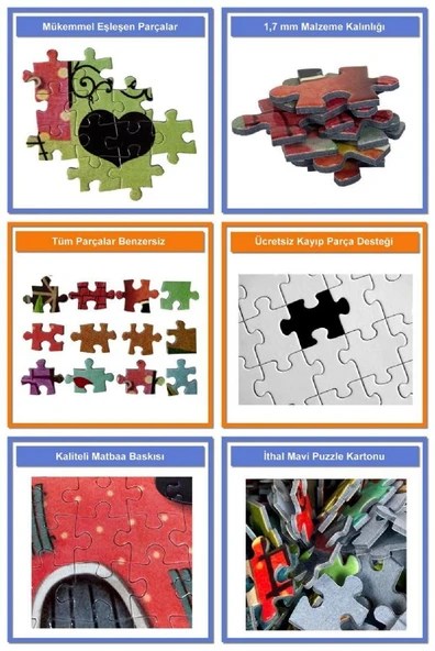 Nova Puzzle 1000 Parça Renkli Fil Puzzle - Resim 5