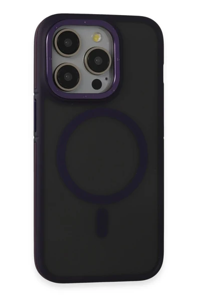 Fuchsia iPhone 14 Pro ile Uyumlu Kılıf Rocky Kablosuz Şarj Özellikli Kapak - Derin Mor ürün görseli 1