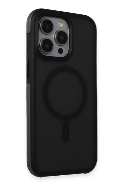 Fuchsia iPhone 15 Pro Max ile Uyumlu Toras Airbag Kablosuz Şarj Özellikli Kapak - Siyah ürün görseli 1