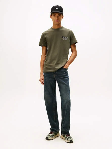 TJM SLIM FONT PLAY TEE Erkek Yeşil T-Shirt - DM0DM22049 ürün görseli 1