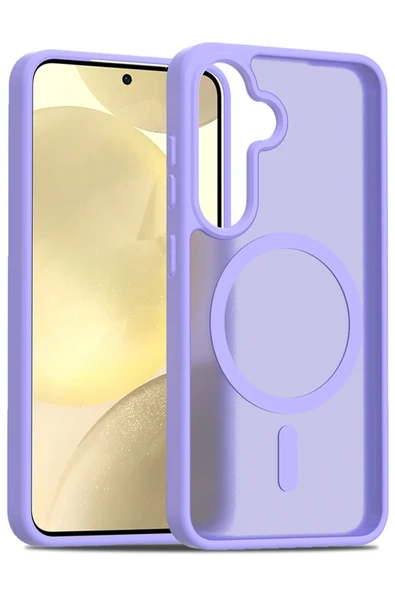 Fuchsia Samsung Galaxy S24 ile Uyumlu Jota Kablosuz Şarj Özellikli Kapak - Lila ürün görseli 1
