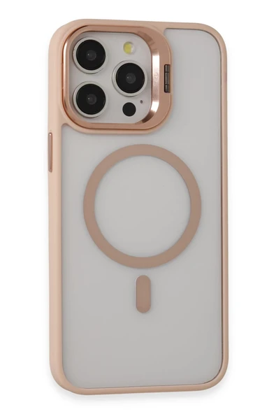 Fuchsia iPhone 15 Pro Max ile Uyumlu Kılıf Roblox Lens Kablosuz Şarj Özellikli Standlı Kapak - Pudra ürün görseli 1