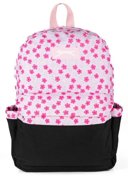 Slazenger Pembe Siyah Çiçek Baskılı Okul ve Günlük Sırt Çantası Kız Çocuk/Kadın ürün görseli 1