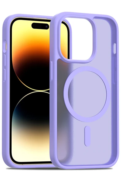 Fuchsia iPhone 14 Pro ile Uyumlu Jota Kablosuz Şarj Özellikli Kapak - Lila ürün görseli 1