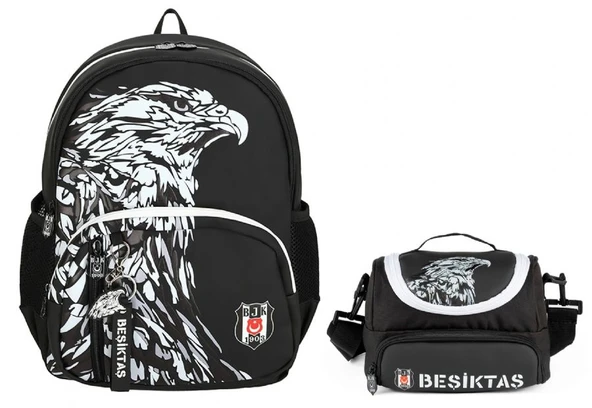Beşiktaş Erkek Çocuk Kartal Baskılı Sırt Çantası ve Beslenme Çantası Seti - 25390 ürün görseli 1