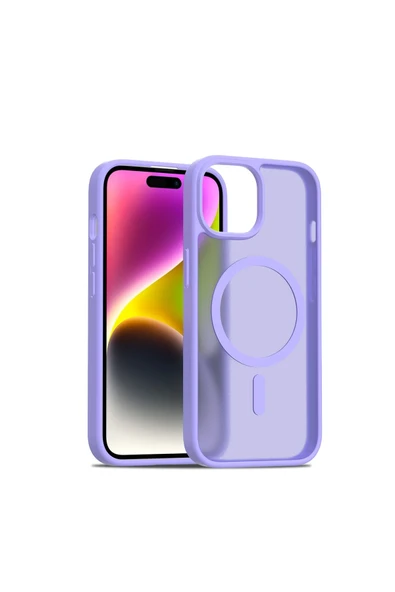 Fuchsia iPhone 14 ile Uyumlu Jota Kablosuz Şarj Özellikli Kapak - Lila ürün görseli 1