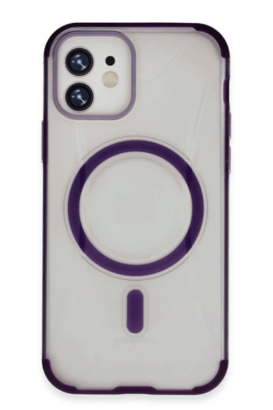Fuchsia iPhone 11 ile Uyumlu Hilton Kablosuz Şarj Özellikli Kapak - Derin Mor ürün görseli 1