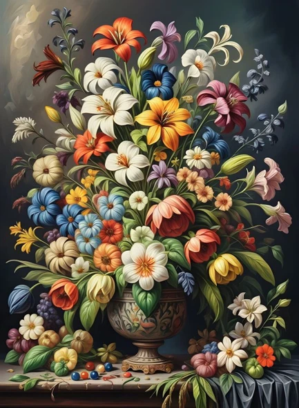Nova Puzzle 1000 Parça Çiçeklerin Renk Senfonisi Puzzle - Vazoda Çiçek Kolajı ürün görseli 1