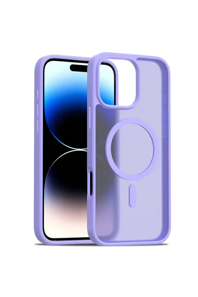 Fuchsia iPhone 16 Pro Max ile Uyumlu Jota Kablosuz Şarj Özellikli Kapak - Lila ürün görseli 1