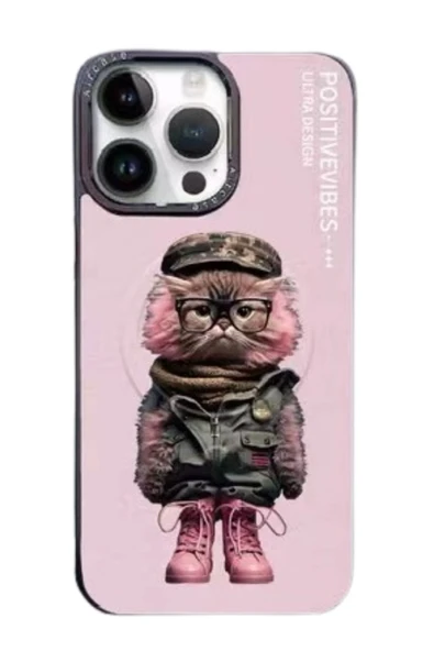 Fuchsia iPhone 14 Pro ile Uyumlu Fun Kablosuz Şarj Özellikli Kapak - Pembe ürün görseli 1