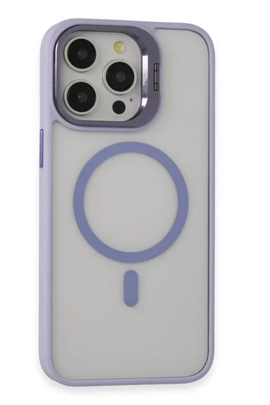 Fuchsia iPhone 15 Pro ile Uyumlu Kılıf Roblox Lens Kablosuz Şarj Özellikli Standlı Kapak - Lila ürün görseli 1