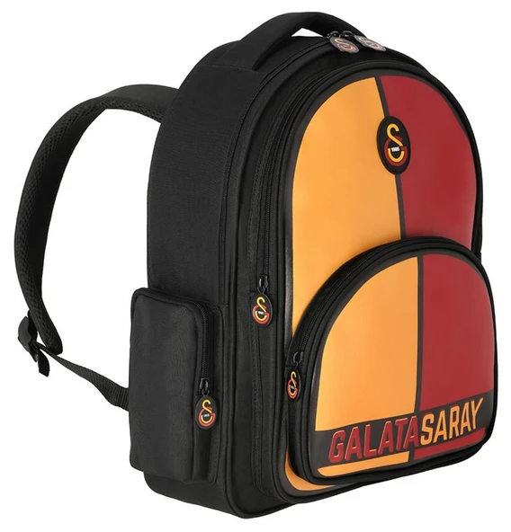 Galatasaray Lisanslı Üç Bölmeli Erkek Çocuk Okul Çantası - Suni Deri Ön Yüz - 25552 ürün görseli 1