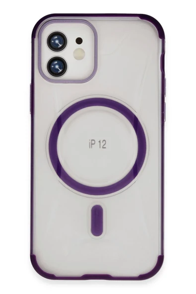 Fuchsia iPhone 12 ile Uyumlu Hilton Kablosuz Şarj Özellikli Kapak - Derin Mor ürün görseli 1